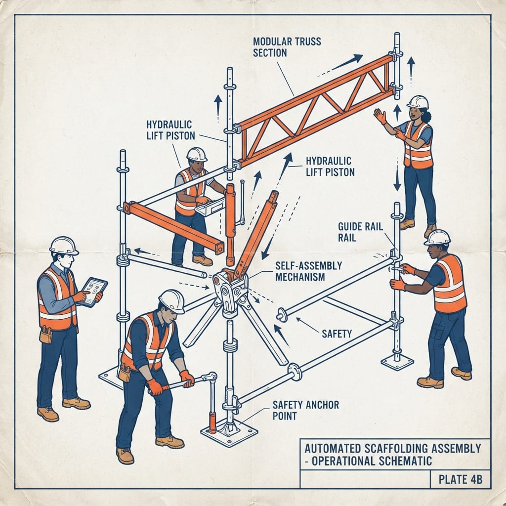 A crew of small worker figures made of coins carrying I-beams up a growth curve, one foreman figure stenciled “you.”