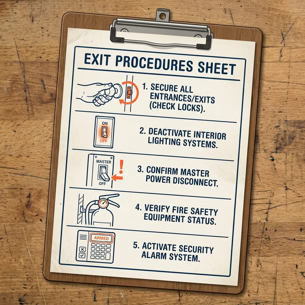 A one-page exit sheet pinned to a plan wall with five ruled lines — exit age, pension, Social Security, annual need, bridge — a red target date circled.